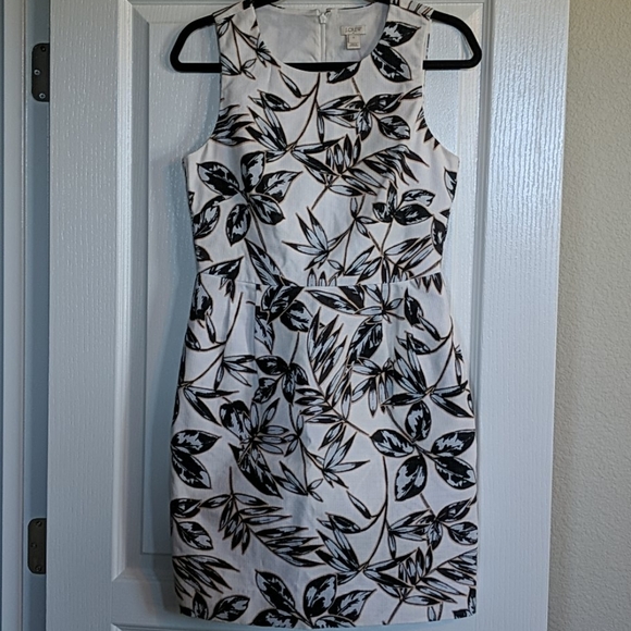 J. Crew Textured Leaf Print Dress - Picture 2 of 9